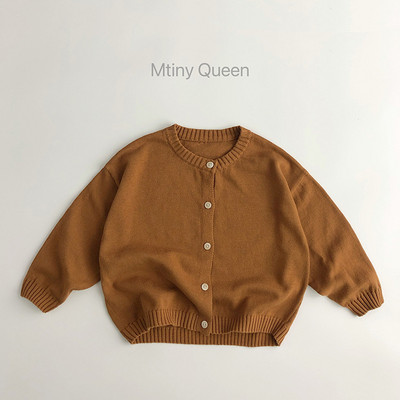 5336C Pulover Copii 2023 Primavara Toamna Bumbac Tricotat Cardigan Manta Pulover Copii Culoare Solidă 1-7 Ani Pulover Fetă