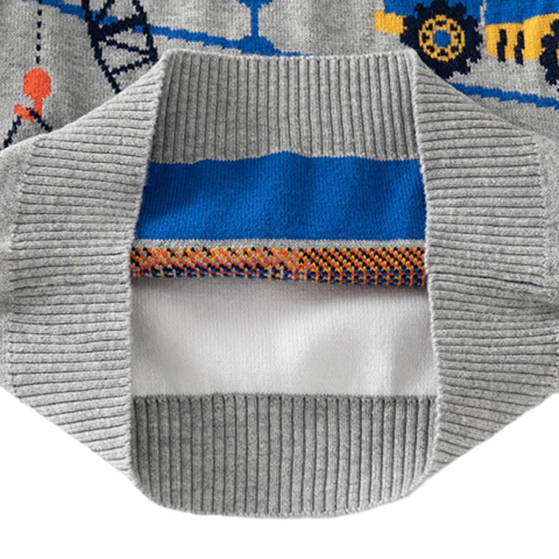 Multikas autotrükiga beebikampsun poistele, soe kootud pullover Imiku väikelapse kampsun Sügistalv Lasteriided Komplektid