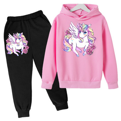 Παιχνίδι Unicorn Hoodie Animal Hoodie Σετ κουκούλα Φθινοπωρινό παιδικό κουκούλα + παντελόνι σετ 2 τεμαχίων Teen Cute Girl Hoodie 4-14 ετών