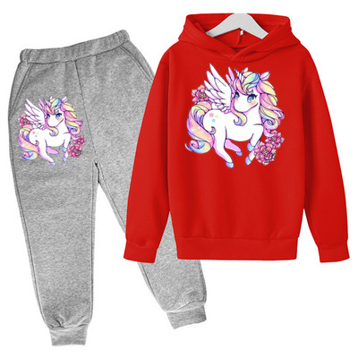 Unicorn Hoodie Animal Hoodie Game Hoodie komplekt Sügisene laste kapuuts + püksid 2-osaline komplekt teismelistele armsale tüdrukule 4-14 aastat vana