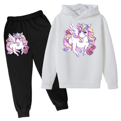 Unicorn Hoodie Animal Hoodie Game Hoodie komplekt Sügisene laste kapuuts + püksid 2-osaline komplekt teismelistele armsale tüdrukule 4-14 aastat vana