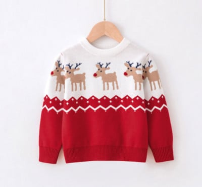 Jõulud Beebi Poiss Tüdruk Kampsun Laste Kudumid Lumememm Põder Hirv Pullover Jõulud Uusaasta Sügis Talv Kevad Beebiriided 2-8A