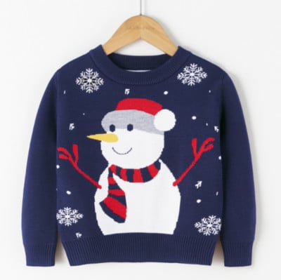 Jõulud Beebi Poiss Tüdruk Kampsun Laste Kudumid Lumememm Põder Hirv Pullover Jõulud Uusaasta Sügis Talv Kevad Beebiriided 2-8A