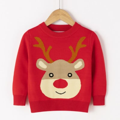 Jõulud Beebi Poiss Tüdruk Kampsun Laste Kudumid Lumememm Põder Hirv Pullover Jõulud Uusaasta Sügis Talv Kevad Beebiriided 2-8A