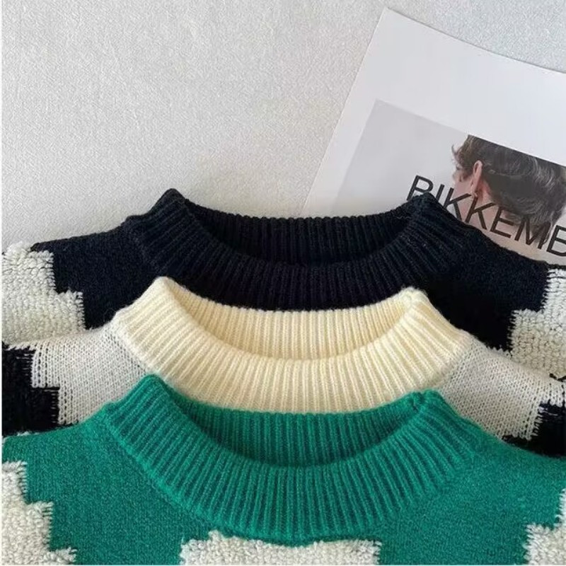 Laste sügis- ja talvekampsun poistele ja tüdrukutele Korea kootud topp plüüsi ja paksendatud beebi sügisriietega