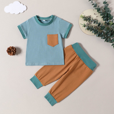 Väikelaste poiste pikkade varrukatega rõivakomplektid, värvilised plokktopsid Pullover + püksid komplektid 2 tk. Komplektid Dressikomplektid 1 2 3 4 aastat