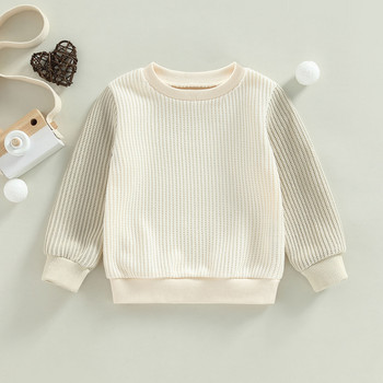 Суичър за бебета, бебета, бебета, момчета, момичета, пуловер с дълги ръкави и деколте, горна риза с контрастен цвят 6M-4T