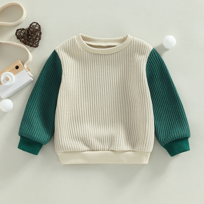 Imikutele, beebidele, poistele, tüdrukutele, pikkade varrukatega ja kaelusega kampsun, kontrastvärviline pullover, särk 6M-4T