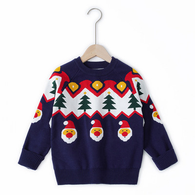 Jõulud kampsun Sügis Talv Lasteriided Tüdrukud Poisid Kudumid Jõuluvana Trükk Kootud Kampsun Laste Peokampsunid