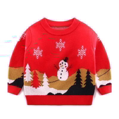 Jõulud kampsun Sügis Talv Lasteriided Tüdrukud Poisid Kudumid Jõuluvana Trükk Kootud Kampsun Laste Peokampsunid