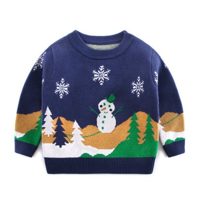 Jõulud kampsun Sügis Talv Lasteriided Tüdrukud Poisid Kudumid Jõuluvana Trükk Kootud Kampsun Laste Peokampsunid