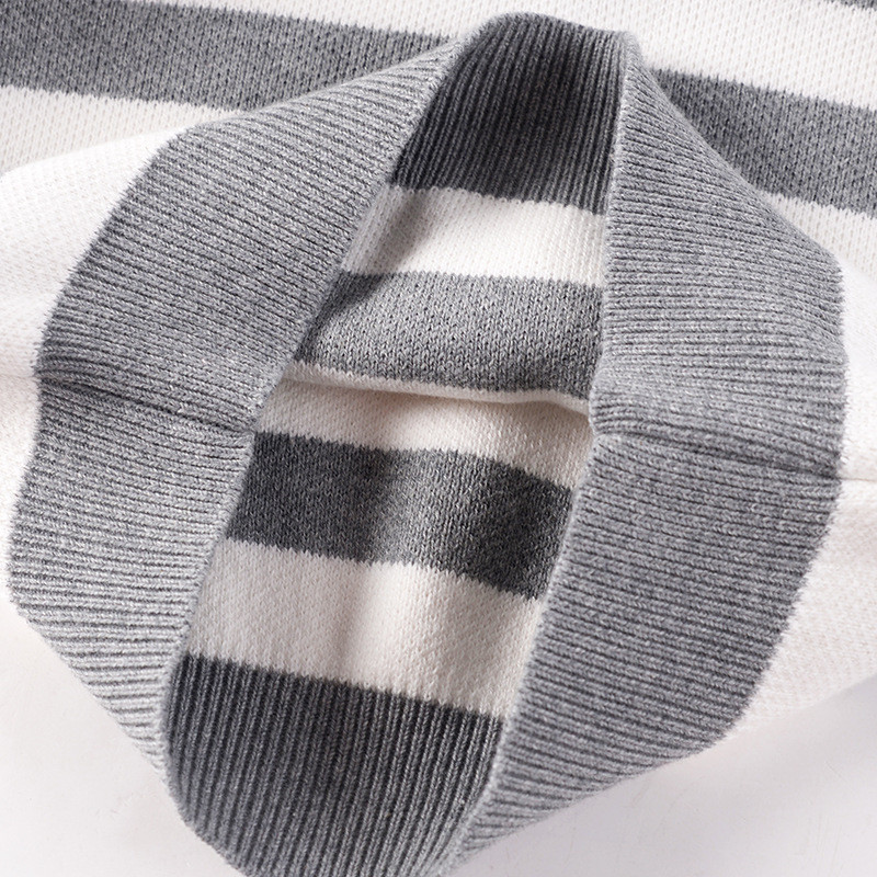 Poiste kampsun Talvine puuvillane sviiter Tüdrukute triibulised kootud kampsunid 2-8 aastased lastele Kampsunid beebidele Poistele Keeratud krae Topid mantel