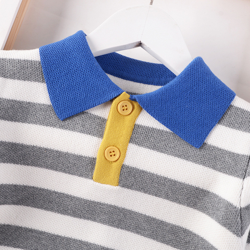 Poiste kampsun Talvine puuvillane sviiter Tüdrukute triibulised kootud kampsunid 2-8 aastased lastele Kampsunid beebidele Poistele Keeratud krae Topid mantel