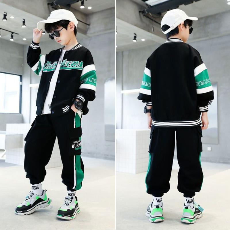 Kevad-sügis beebikomplektid Lasteriided Poiss Spordikiri Pikkade varrukatega Mantlid Püksid 2tk Riietus Kostüümid Pesapallivormid 4-16 a.