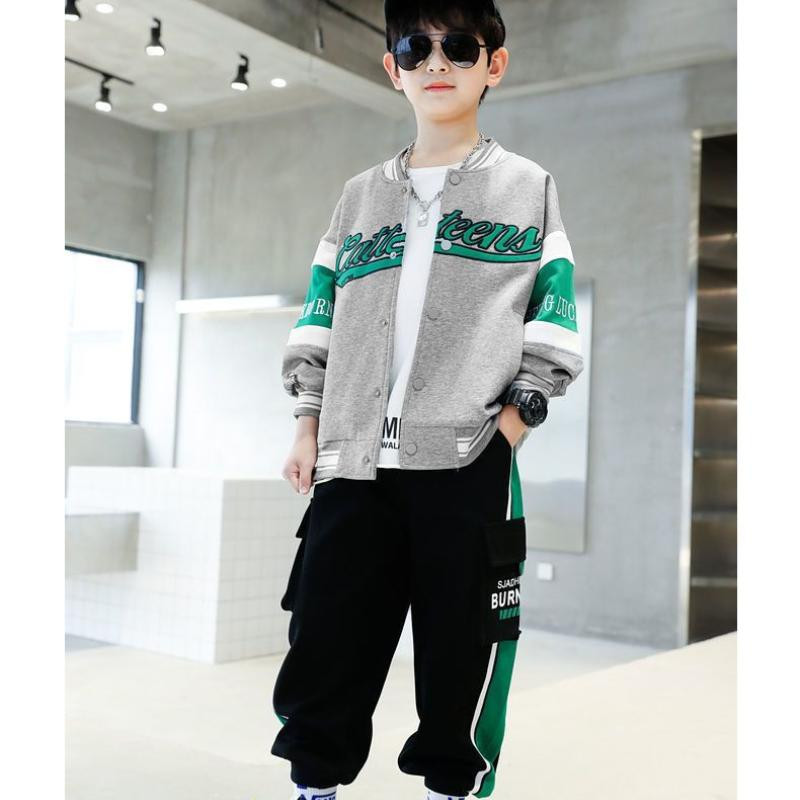 Kevad-sügis beebikomplektid Lasteriided Poiss Spordikiri Pikkade varrukatega Mantlid Püksid 2tk Riietus Kostüümid Pesapallivormid 4-16 a.