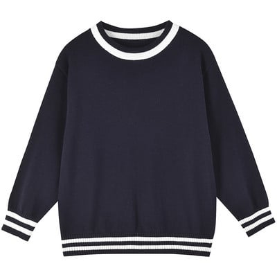 2023. aasta talveriided Laste kampsun Preppy Style poiste tüdrukute vabaaja triibuline pikkade varrukatega O-kaelusega kootud pullover, laste varustus