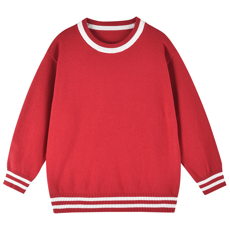 2023. aasta talveriided Laste kampsun Preppy Style poiste tüdrukute vabaaja triibuline pikkade varrukatega O-kaelusega kootud pullover, laste varustus