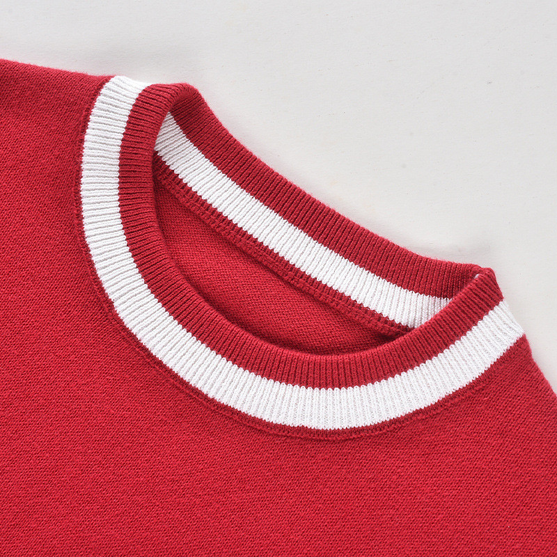 2023. aasta talveriided Laste kampsun Preppy Style poiste tüdrukute vabaaja triibuline pikkade varrukatega O-kaelusega kootud pullover, laste varustus