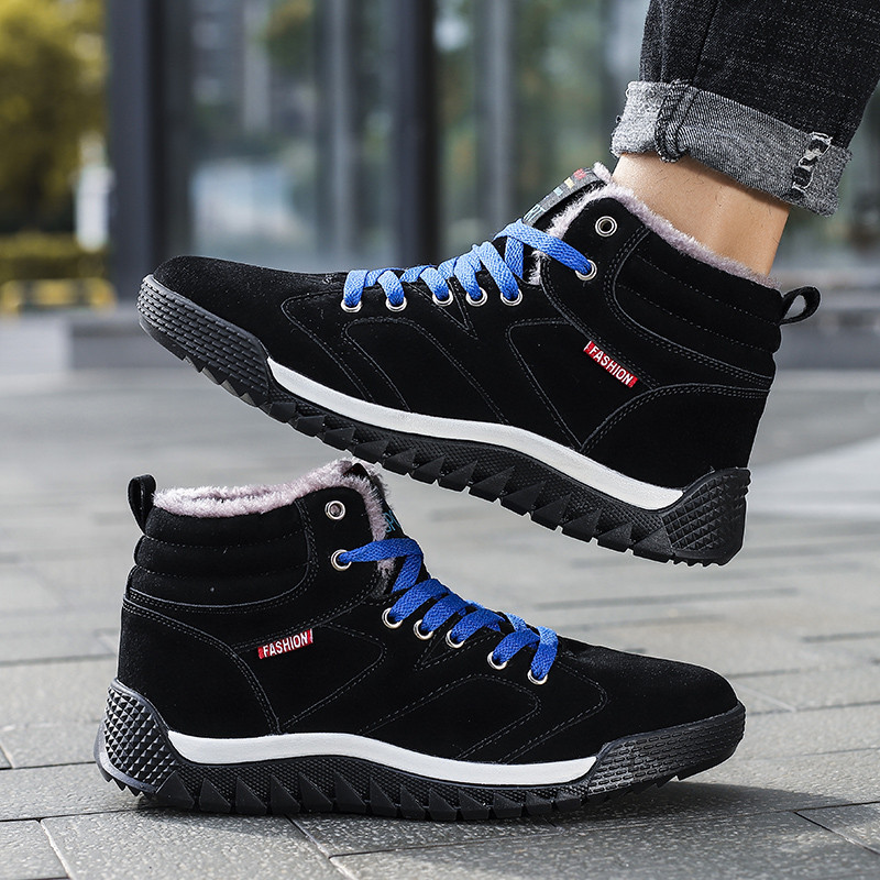 Uued Meeste Saapad Talvised Ülisoojad Poolsaapad Meeste Talvekingad Plush Nööriga libisemiskindlad Lumesaapad Meeste Välistossud Suures suuruses