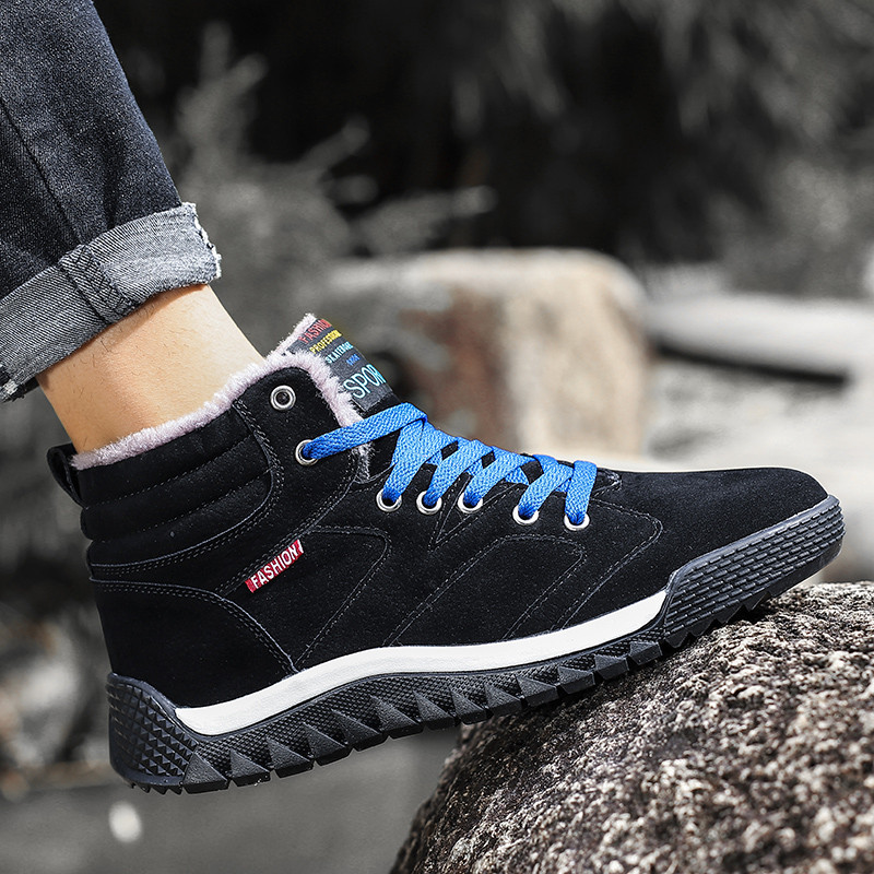 Uued Meeste Saapad Talvised Ülisoojad Poolsaapad Meeste Talvekingad Plush Nööriga libisemiskindlad Lumesaapad Meeste Välistossud Suures suuruses