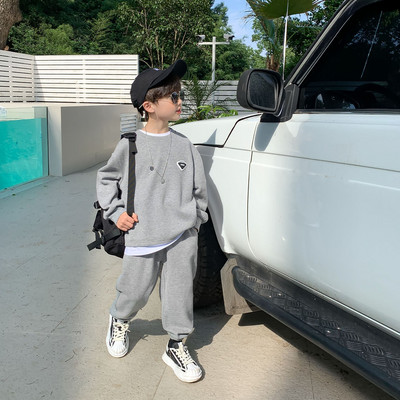 Sügisene pikkade varrukatega rõivakomplekt Lastele poisile Tüdrukutele Lapikujuline kampsun Top Pant 2-osaline Komplektid Laste Dressipüksid Dressipüksid Salongiriided