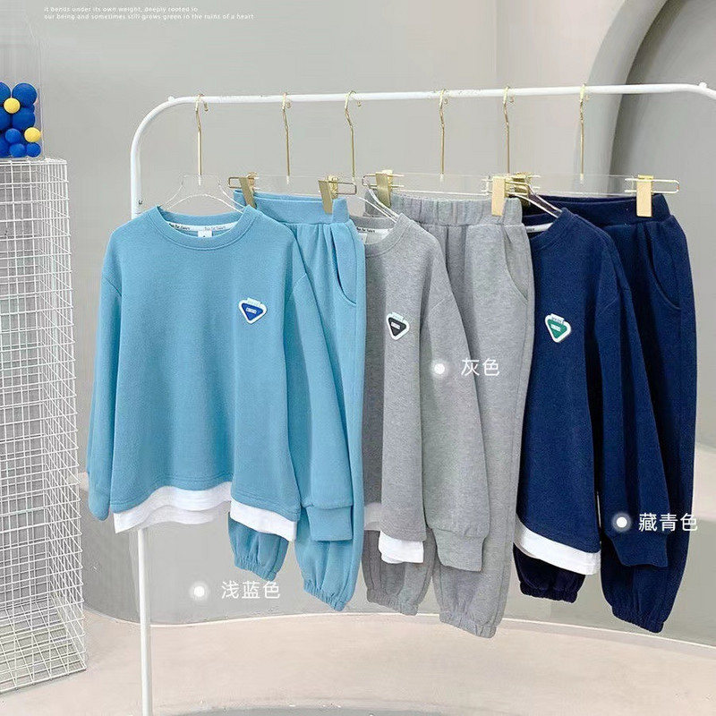 Sügisene pikkade varrukatega rõivakomplekt Lastele poisile Tüdrukutele Lapikujuline kampsun Top Pant 2-osaline Komplektid Laste Dressipüksid Dressipüksid Salongiriided