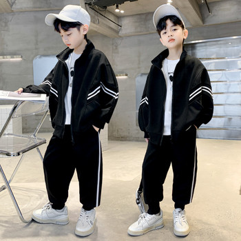 SOMENIE Μόδα Άνοιξη Φθινόπωρο Αγόρια αθλητικά Ρούχα Παιδικά Μασίφ Σετ Παντελόνι Μπουφάν εφηβικά Ένδυση Παιδικές φόρμες 2τμχ 4-14Τ