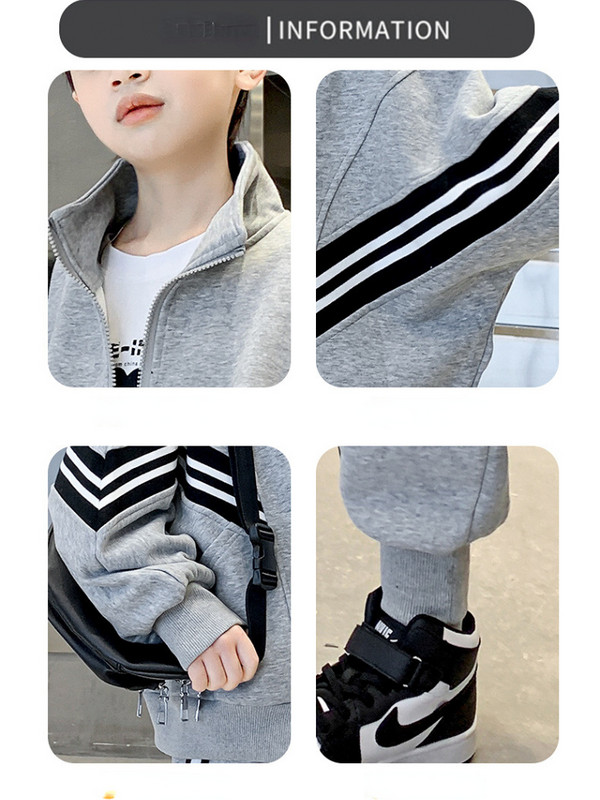 SOMENIE Divat Tavasz Ősz Fiúk sport Ruházat Gyermekek Tömör kabát Nadrág Szettek Tinédzser Ruházat Gyerek Tréningruha 2db 4-14T