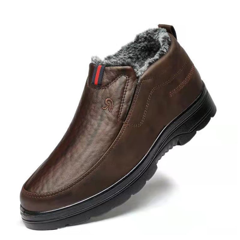 Мъжки ботуши Висококачествени боти до глезена Мъжки леки мъжки ежедневни обувки Зимни топли кожени работни обувки Мъжки външни Zapatos De Hombre