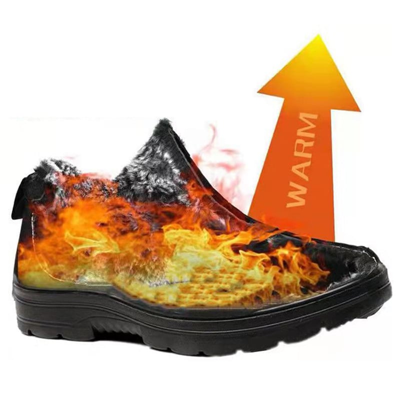 Мъжки ботуши Висококачествени боти до глезена Мъжки леки мъжки ежедневни обувки Зимни топли кожени работни обувки Мъжки външни Zapatos De Hombre