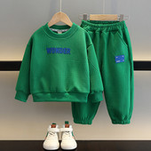 Set haine bebelusi baieti fete toamna iarna litere pulover hanorac top si costum pantaloni copii 2 piese tinute trening copil