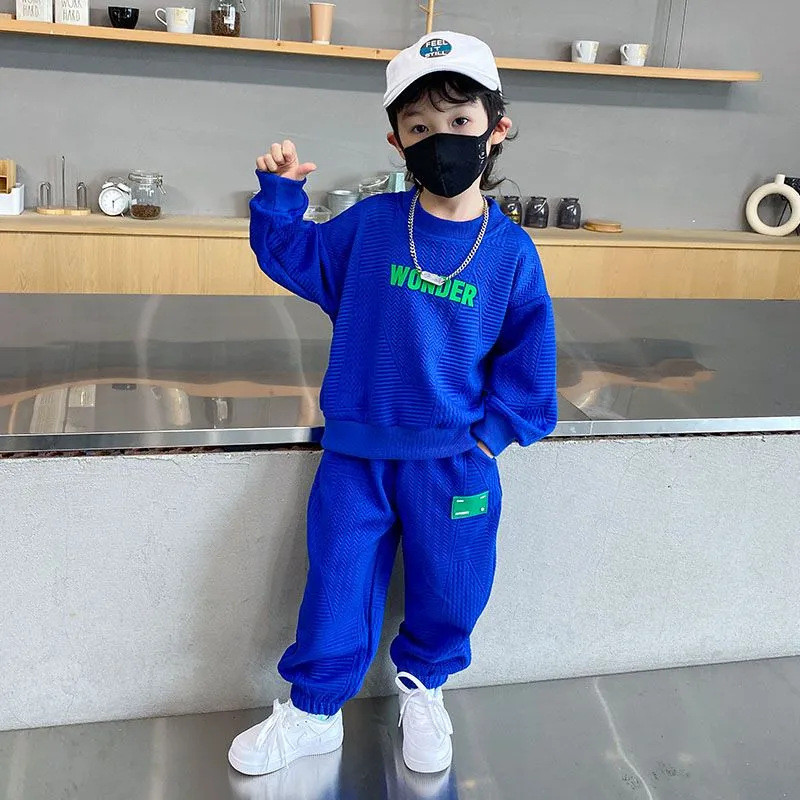 Set haine bebelusi baieti fete toamna iarna litere pulover hanorac top si costum pantaloni copii 2 piese tinute trening copil