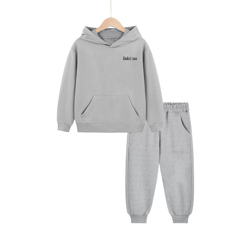 Őszi gyerekruhák fiú pamut kapucnis pulóver és nadrág szett tinédzser lány tavaszi kosárlabda pulóver tréningruha