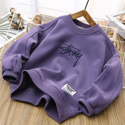 Sügis suured laste dressipluusid poisid tüdrukud pikkade varrukatega pulloverid lastele puuvillased sport vabaaja topid Riided 4-14 aastat