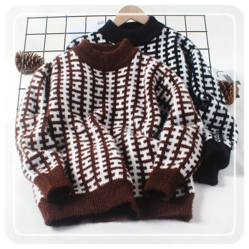 2023 haine noi pentru copii fete tricotate toamnă iarnă groase clasice toate meciurile casual cu dungi de culoare contrastantă pulovere pulovere