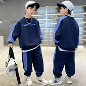 Teismeliste poiste rõivakomplekt, sügistalvine kiri Pullover, dressipluus ja pükskostüüm, lastele 2-osaline varustus, spordidress, puhkeriided