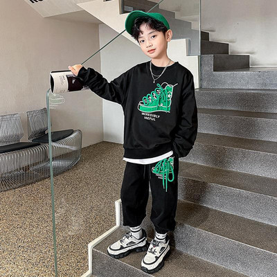 Baby Boys Mood Naljakas kampsun Pükste komplekt Sügis lastele Kapuutsiga ülerõivad Topid Püksid 2 TK varustus Laste Teismeliste Kostüüm