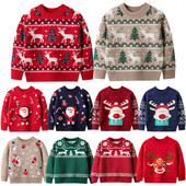 Χριστουγεννιάτικο Παιδικό Πουλόβερ Φθινοπωρινό Χειμωνιάτικα Ρούχα Βρεφικά κορίτσια Αγόρια Άγιος Βασίλης Πλεκτό Πουλόβερ Πλεκτό Παιδικό Πουλόβερ