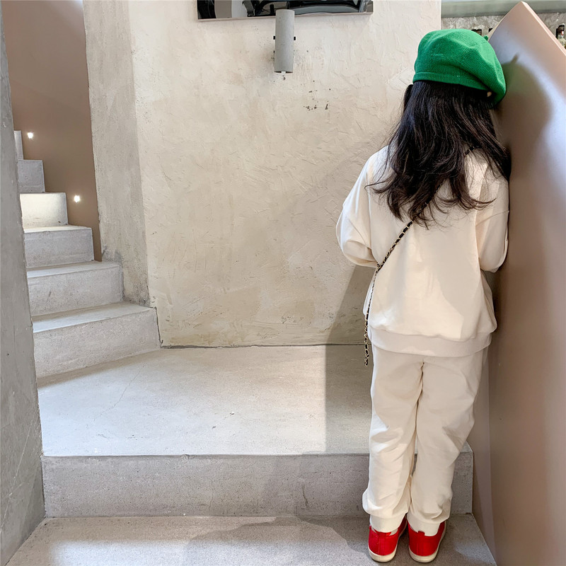 Toamna 2021 Noul stil pentru copii Dragoste de fete cu mâneci lungi + pantaloni Seturi din două piese Costum de pulover casual pentru copii