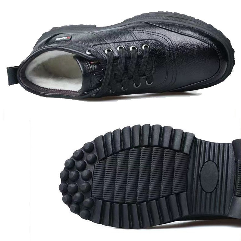 Мъжки памучни обувки Подплатени топли обувки  Високи обувки с дебела подметка Неплъзгащи се ботуши за сняг Обувки за баща 