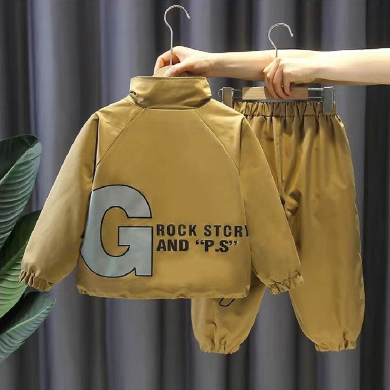 Sügisbeebi poistele kiri riided lapsed tüdrukud lukuga kardigan jakid ja püksid tuuletõkked sport Trench mantel püksid dressid