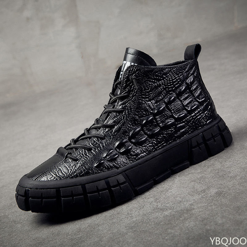 Iarna Noi pantofi din piele pentru bărbați, înalți, cu temperament simplu, pentru petrecerea timpului liber, pentru bărbați, cizme mijlocii, ușoare, pantofi la modă britanic sălbatic