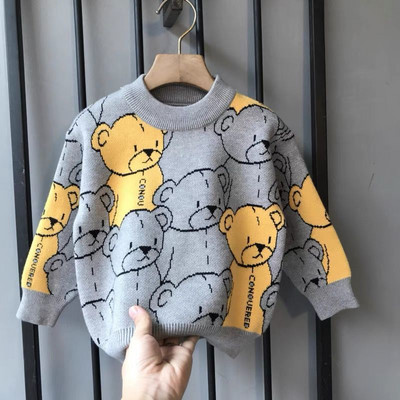 Berniukas megztinis vaikiskas rudeninis drabuzelis vaikiškas megztinis rudeninis kūdikio paltas Storas vaikiškas ruduo ir žiema