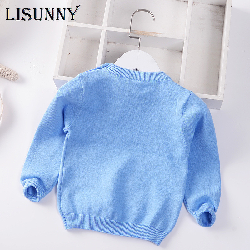 Poiste kampsun tikandid Multikad Lastele kootud pullover Riided 2023 Sügisbeebi värvi sobitamine Laste imikute kampsunid