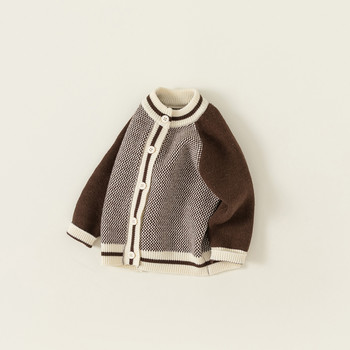 Νέο φθινόπωρο, χειμερινό αγόρι μωρό πλέξιμο ζακέτα συνονθύλευμα πουλόβερ κορίτσι Παιδικό πλεκτό μόδας Casual μπλουζάκια Παιδικά ριγέ μπουφάν