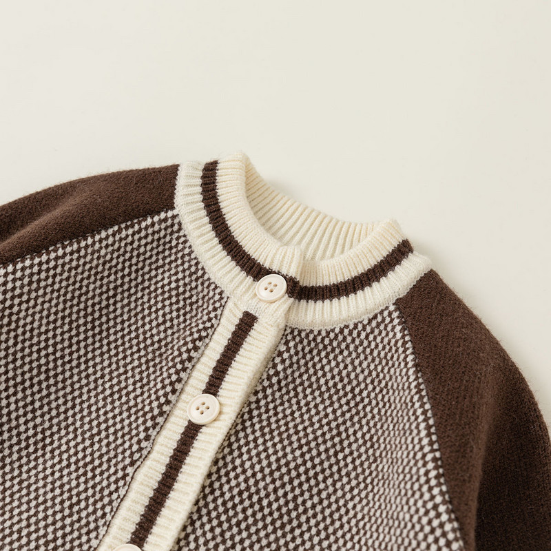 Uus sügistalvine poiss, beebi kudumine kampsun lapiline kampsun, tüdruk, laste mood, kududa, vabaaja topid, mantel, laste triibulised jakid