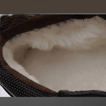 Мъжки зимни обувки Топли удобни модни ботуши за сняг от естествена кожа Водоустойчиви ботуши Мъжки вълнени плюшени топли ботуши