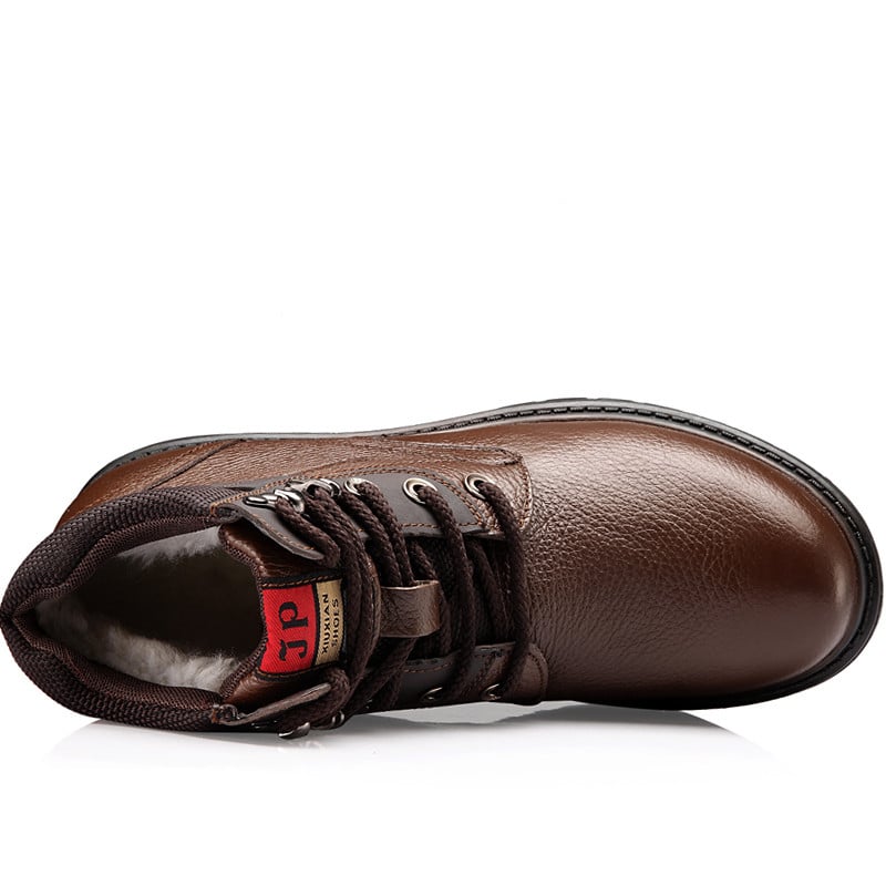 Muške zimske cipele Tople udobne modne čizme za snijeg od prave kože Vodootporne čizme Muške tople čizme od vune od pliša