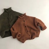 Sügistalvine Tüdrukute Turtleneck Pikkade Varrukatega Kampsun Soliidne Poisi Laste Kootud Kardigan Retro vabaaja Laste Pullover Särk