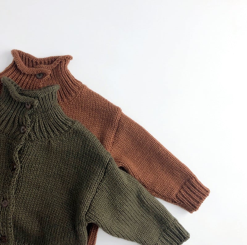 Sügistalvine Tüdrukute Turtleneck Pikkade Varrukatega Kampsun Soliidne Poisi Laste Kootud Kardigan Retro vabaaja Laste Pullover Särk